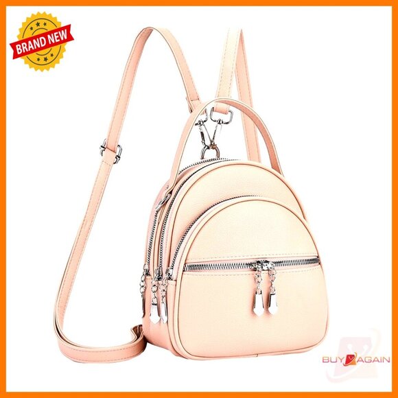 Convertible Leather Backpack Purse Small Crossbody Handbag Adjustable Strap main image 5
